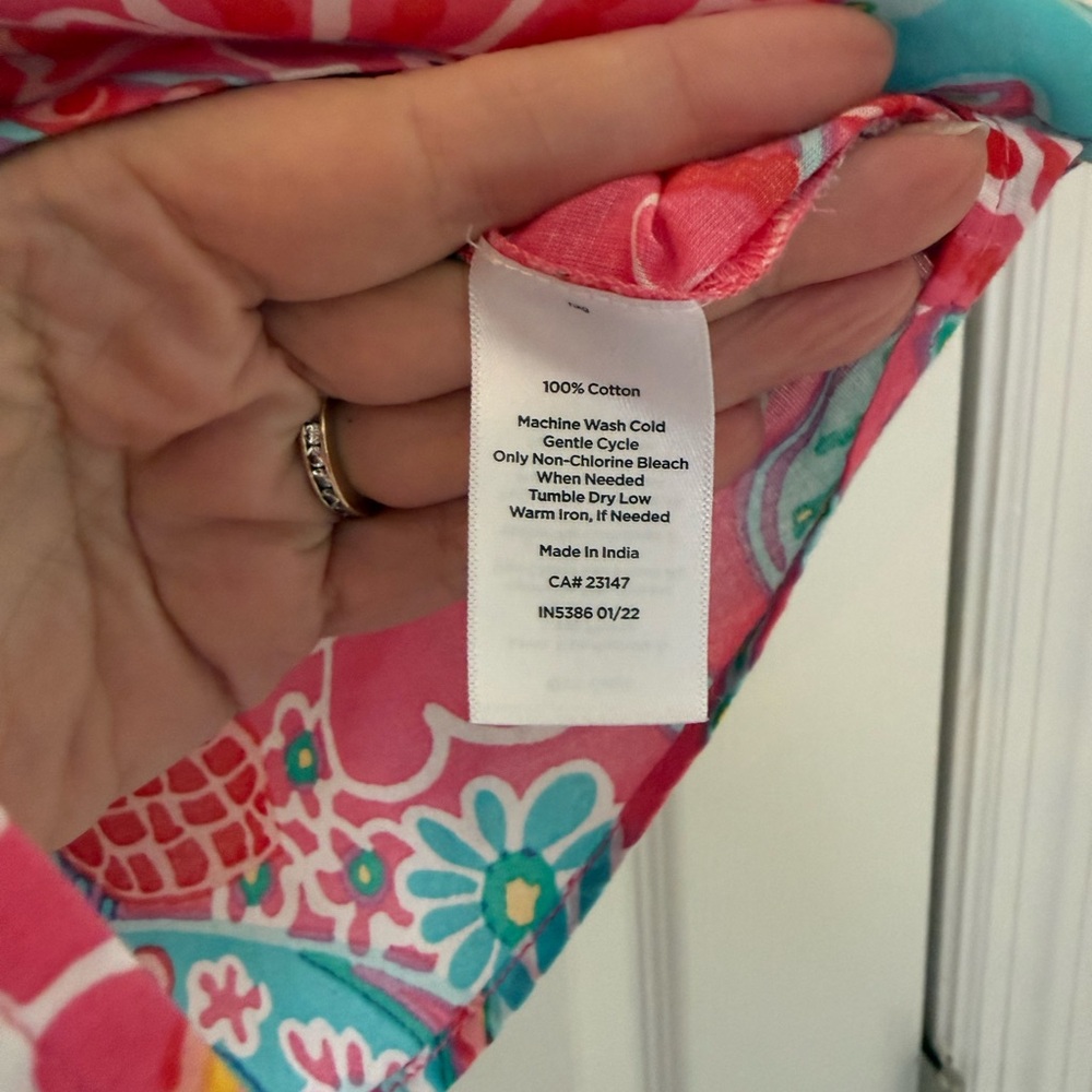 Talbots 100% Cotton Pink and Blue Paisley Shirt - Picture 3 of 6